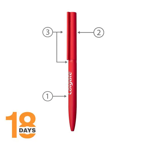 Sari twist stylo à bille en métal STOCK Rubber ROUGE