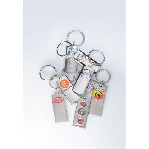 Porte-clés Métal 3D Personnalisable - Finition Nickel Brillant