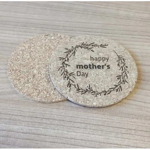 Sous-verres Publicitaires en Liège Naturel - Gravure Laser Premium