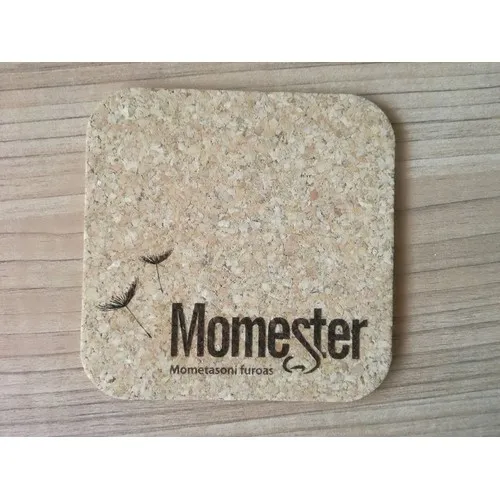 Sous-verres Publicitaires en Liège Naturel - Gravure Laser Premium