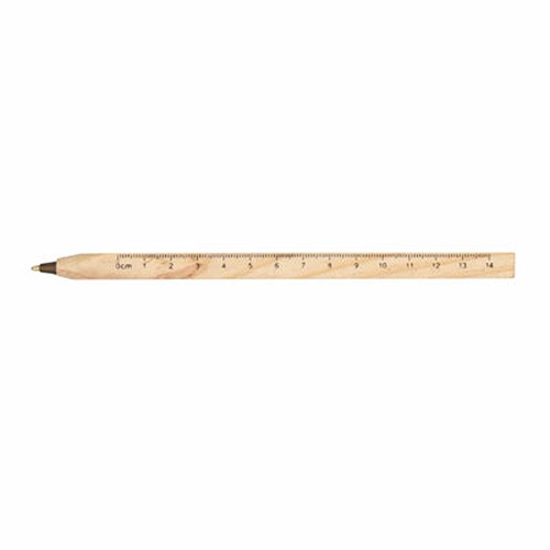 Stylo bille multifonction bois avec règle intégrée - Section carrée