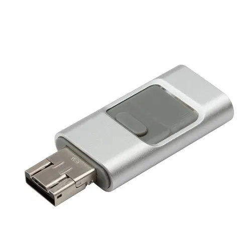 Clé USB Lusaka (OTG 3en1) USB 3.0 128GB Argent