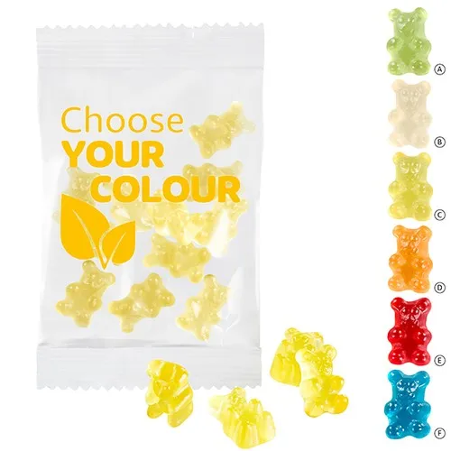 Oursons Vegan Monocouleur 15g - Sachet Personnalisable