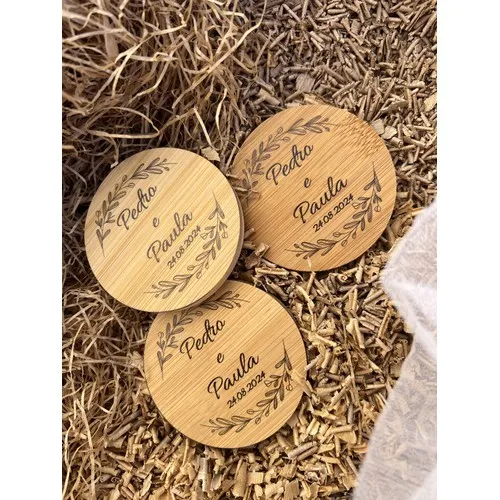 Dessous de verre en bois naturel personnalisés - Impression UV