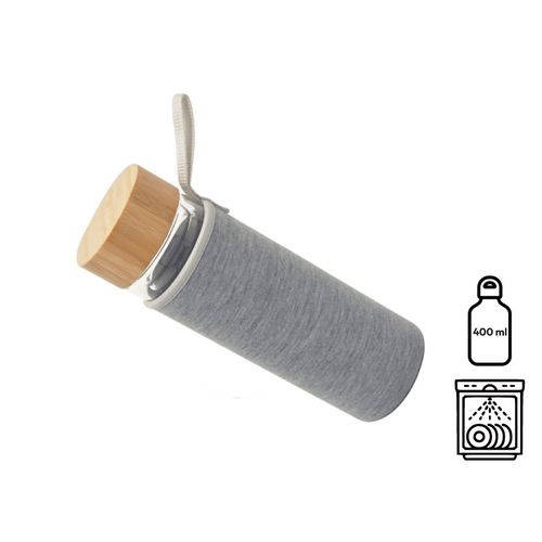 Bouteille Isotherme Verre Double Paroi 400ml avec Housse Néoprène