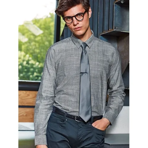 Chemise Manches Longues Coton Slub Chambray Homme