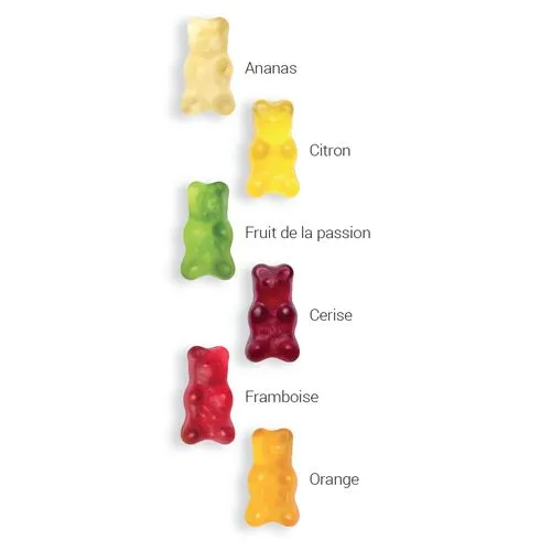 OURSONS GELIFIES avec 10% de fruits en sachet personnalisé