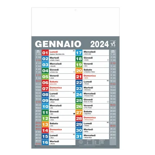 Calendrier Néerlandais Multicolore Personnalisable - Format Économique