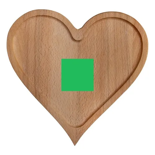 Planche à servir cœur en hêtre personnalisable 21,5x22,5 cm