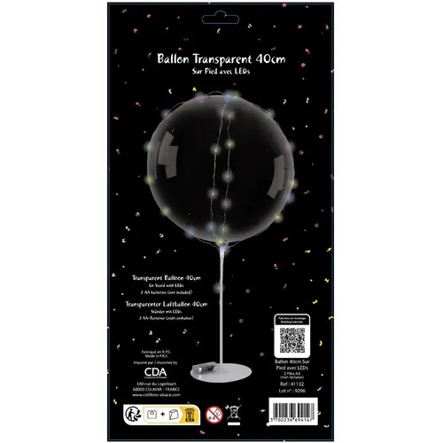 Ballon LED lumineux sur pied 40-45 cm personnalisable