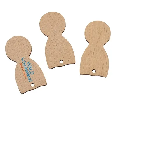 Jeton de Caddie en Bois Personnalisable - Porte-clés Publicitaire