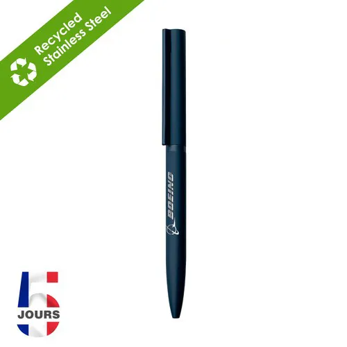 stylo bille métal twist bleu rubber STOCK FR
