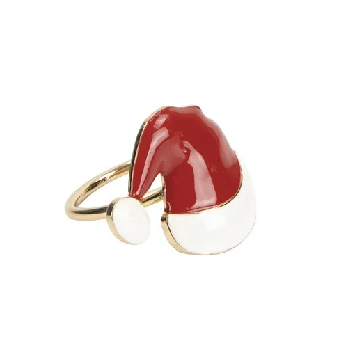 Rond de Serviette Bonnet de Noël - Décoration de Table Festive