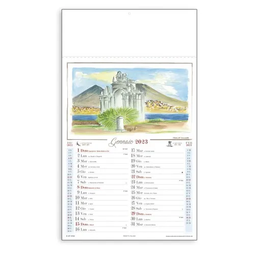 Calendrier Mural Trimestriel Vintage Naples - Personnalisable