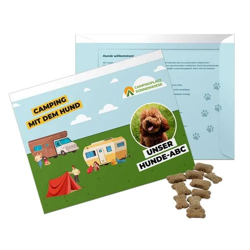 Enveloppe A5 avec friandises pour chiens personnalisée