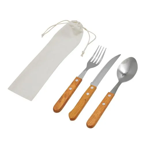 Ensemble de couverts réutilisables 5 pièces en inox avec étui personnalisé