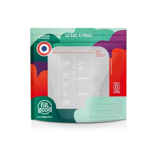 Sac à vrac doseur zippé personnalisable - Réutilisable alimentaire