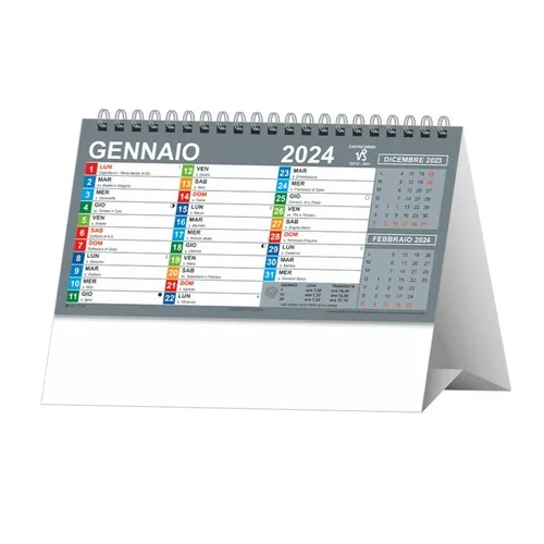 Calendrier triptyque trimestriel personnalisable avec curseur - 31x80 cm