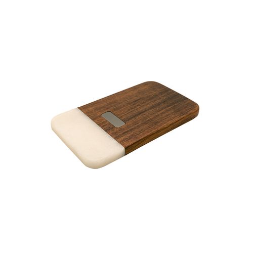 Planche à découper acacia et marbre blanc personnalisable