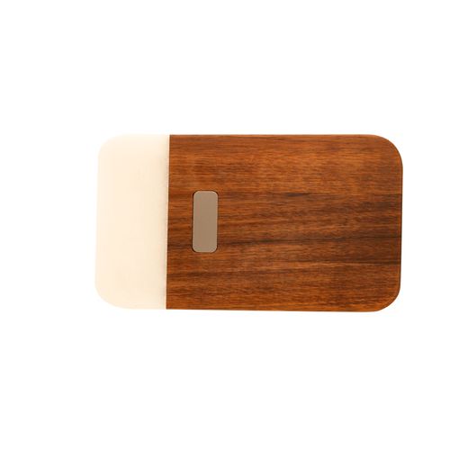 Planche à découper acacia et marbre blanc personnalisable