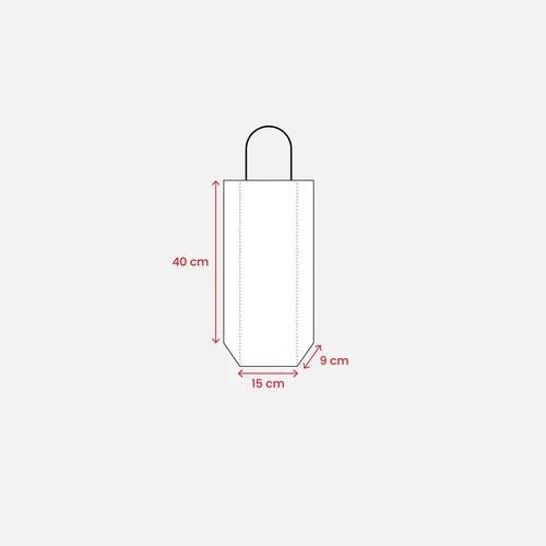 Sac papier bouteille personnalisable avec anses - 15x40x9 cm
