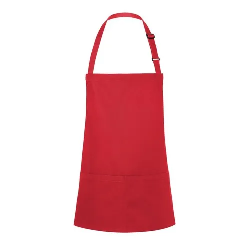 Tablier à bavette court Basic avec boucle et poche 75 x 60 c