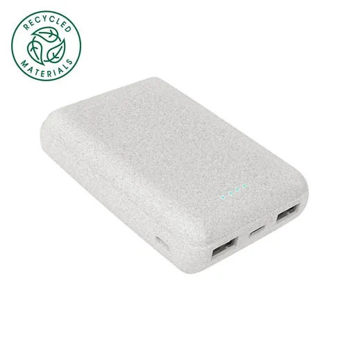 BATTERIE DE SECOURS ECO - 10 000 MAH - EN PAILLE BLÉ RECYCLÉE