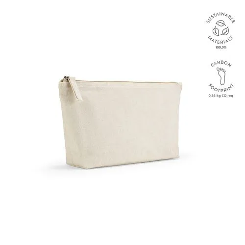 Trousse Cairo L. 3,9L en coton recyclé 320g, fermeture Zip