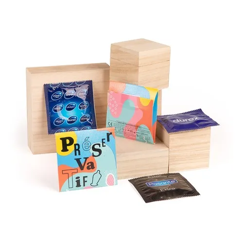 Pochette préservatif personnalisée 64UNO - Communication responsable
