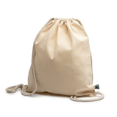 Sac à dos à cordon en coton bio 100% personnalisable