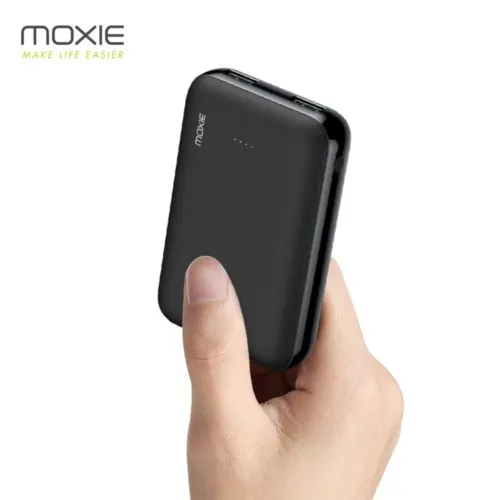 Powerbank PowerSlim 10000mAh, MOXIE 2 USB - Micro USB - Noir