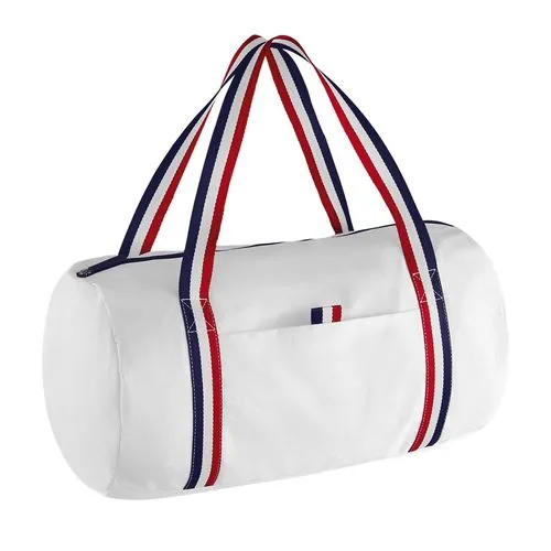 Sac Polochon Personnalisable Coton - Rayures Contrastées