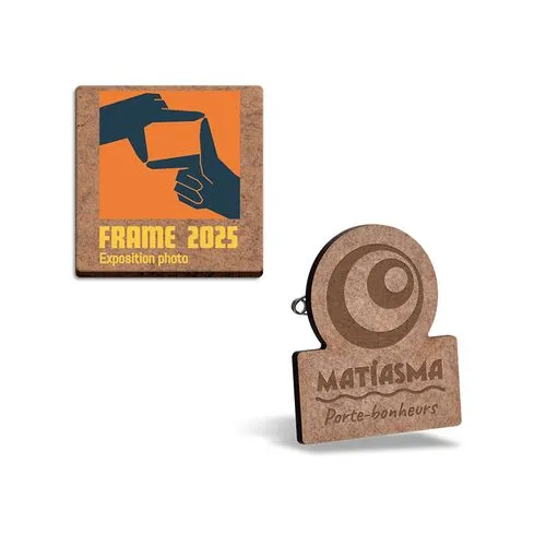 Badge MDF Personnalisé avec Pince-Épingle - Fabrication Française