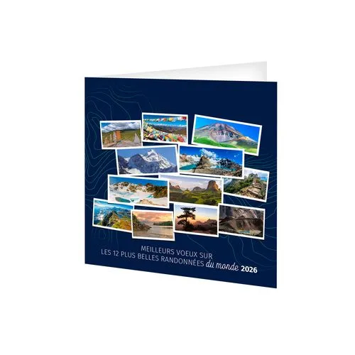 CARTE DE VOEUX - RANDONNEES 2026  AVEC ENVELOPPE - SANS MARQUAGE