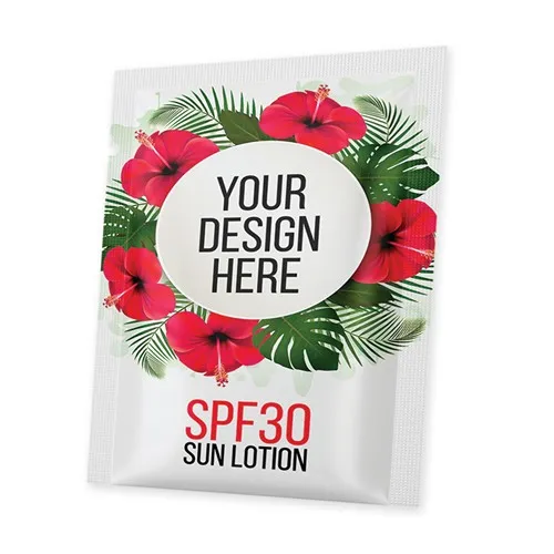 Sachet Crème Solaire SPF 30 - 5 ml Personnalisable Sérigraphie