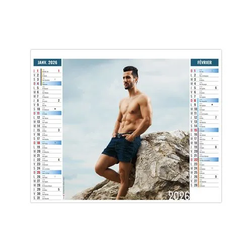 2EN1 - SENSUALITE 2026 - XXL 474 x 700 mm - MARQUAGE 1 COULEUR