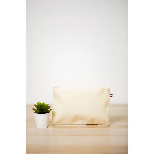 Trousse Coton Zippée Française - Personnalisable Éco-responsable