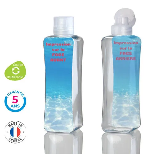 Gourde transparente 75 cl Made in France - Plastique recyclé personnalisée