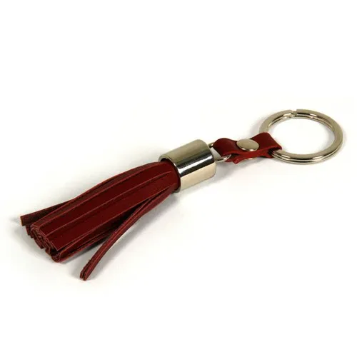 Porte-clés en Cuir à Franges Personnalisable - Anneau Métallique