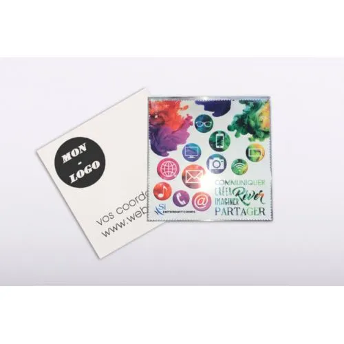 Carte carrée avec microfibre personnalisée - Communication publicitaire