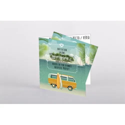 Carte carrée avec microfibre personnalisée - Communication publicitaire