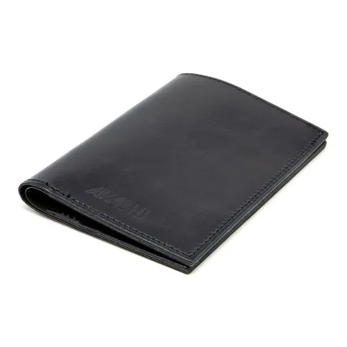 PORTEFEUILLE VERTICAL EN CUIR VERITABLE NOIR - MADE IN EUROPE