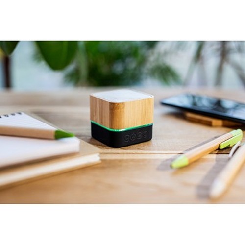 Enceinte Bluetooth Bambou 3W avec Lumière Colorée Personnalisable