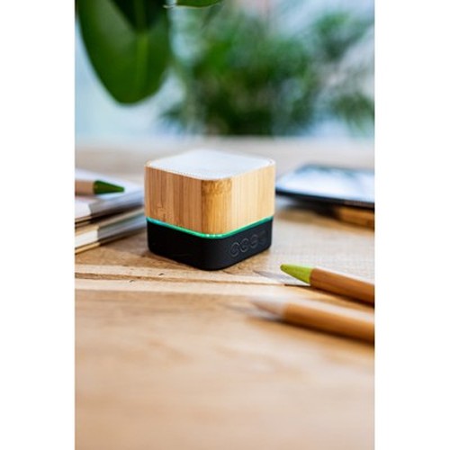 Enceinte Bluetooth Bambou 3W avec Lumière Colorée Personnalisable