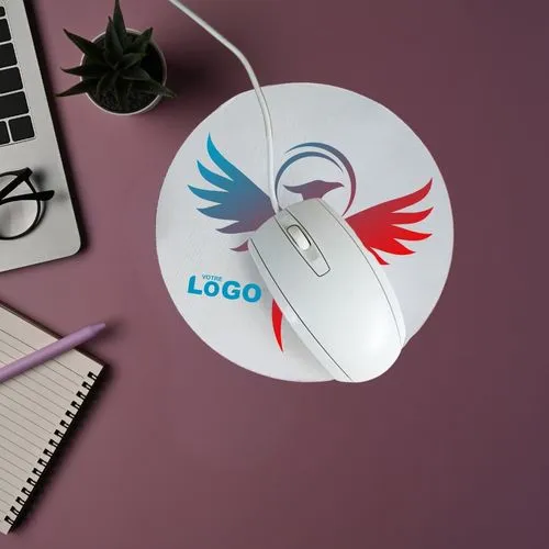 Tapis de souris Rond BUDGET - Blanc