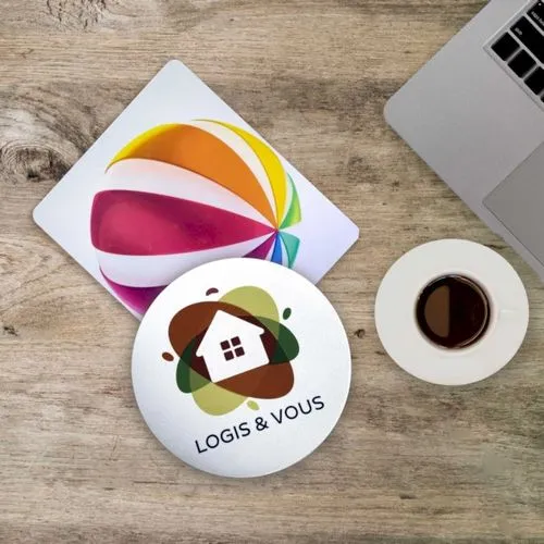 Tapis de souris Rond BUDGET - Blanc