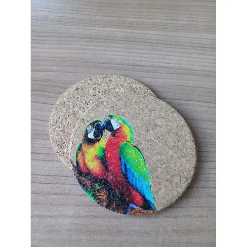 Sous-verres publicitaires en liège naturel - Impression quadri personnalisée