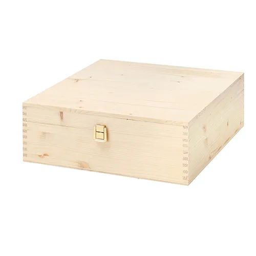 Coffret Bois 3 Bouteilles Champagne Personnalisable - Fermeture Clipper