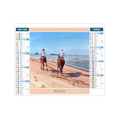 2EN1 - AQUARELLE 2026 - XXL 474 x 700 mm - MARQUAGE 1 COULEUR