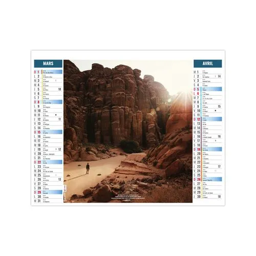 2EN1 - CALME 2026 - XXL 474 x 700 mm - MARQUAGE 1 COULEUR